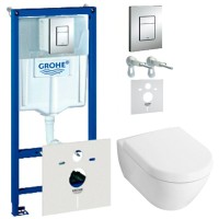 Унитаз подвесной с инсталляцией Villeroy & Boch Subway 2.0 5600-10-01 + 9M68 S101 + 38775001