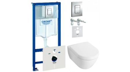Унитаз подвесной с инсталляцией Villeroy & Boch Subway 2.0 5600-10-01 + 9M68 S101 + 38775001