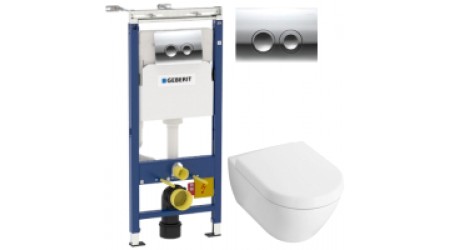 Унитаз подвесной с инсталляцией Villeroy & Boch Subway 2.0 5600-10-01 + 9M68 S101 + 458.122.21.1