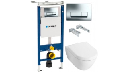 Унитаз подвесной с инсталляцией Villeroy & Boch Subway 2.0 5600-10-01 + 9M68 S101 + 458.125.21.1