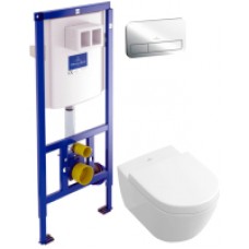 Унитаз подвесной с инсталляцией Villeroy & Boch Subway 2.0 5600-10-R1 + 92246100 + 92249061 + 9M68S101