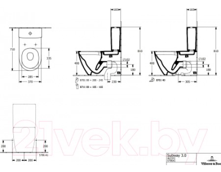 Сливной бачок Villeroy & Boch Subway 2:0 5706-A1-01