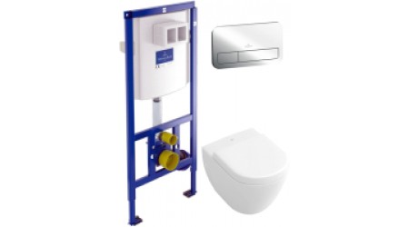 Унитаз подвесной с инсталляцией Villeroy & Boch Subway 2.0 6604-10-01 + 92249061 + 92246100 + 9M66S101