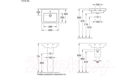 Умывальник Villeroy & Boch Subway 2.0 7315-50-01