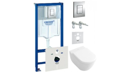 Унитаз подвесной с инсталляцией Villeroy & Boch Subway 6600-10-01 + 9M55 S101 + 38775001