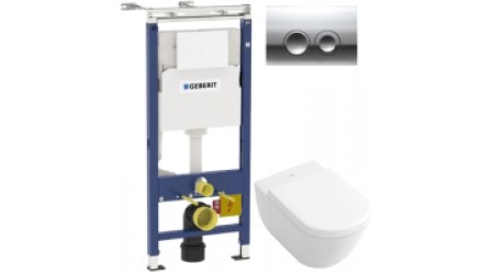 Унитаз подвесной с инсталляцией Villeroy & Boch Subway 6600-10-01 + 9M55 S101 + 458.122.21.1