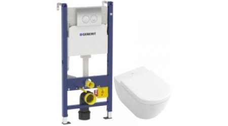 Унитаз подвесной с инсталляцией Villeroy & Boch Subway 6600-10-01 + 9M55 S101 + 458.124.21.1