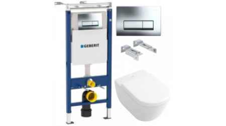 Унитаз подвесной с инсталляцией Villeroy & Boch Subway 6600-10-01 + 9M55 S101 + 458.125.21.1