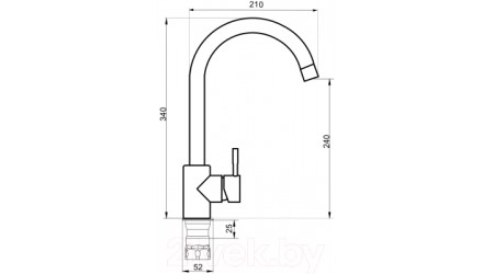 Смеситель РМС SUS124GY-017F 