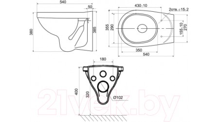 Унитаз подвесной с инсталляцией Sanit Sydney (с сиденьем)