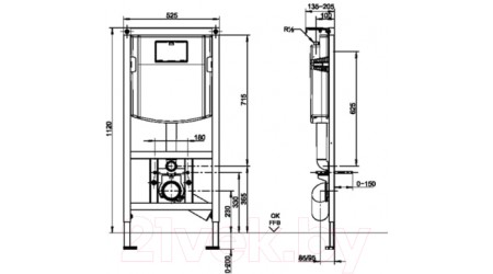 Унитаз подвесной с инсталляцией Sanit Sydney (с сиденьем)