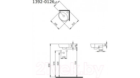 Умывальник Bocchi Taormina Arch 30 / 1392-001-0126