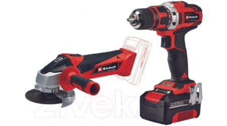 Угловая шлифовальная машина Einhell TC-AG 18/115 Li + Дрель-шуруповерт TE-CD 18/40 Li (4257240)