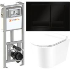 Унитаз подвесной с инсталляцией KK-POL Teja 300/T/028‑00‑00+ZSP/440/0/K+350/PPC