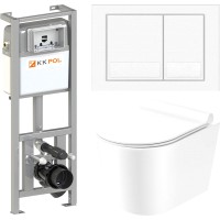 Унитаз подвесной с инсталляцией KK-POL Teja 300/T/028‑00‑00+ZSP/440/0/K+SPP/030
