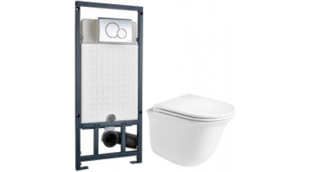 Унитаз подвесной с инсталляцией WeltWasser Telbach 004 MT-WT + Marberg 507 RD 