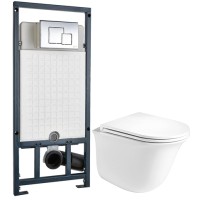 Унитаз подвесной с инсталляцией WeltWasser Telbach 004 MT-WT + Marberg 507 SE
