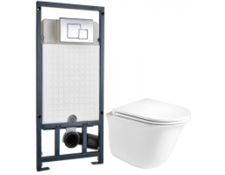 Унитаз подвесной с инсталляцией WeltWasser Telbach 004 MT-WT + Marberg 507 SE