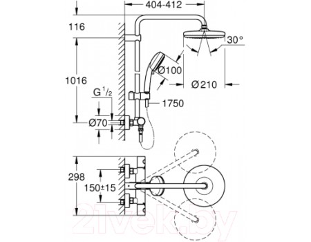 Душевая система GROHE Tempesta Cosmopolitan System 210 27922001