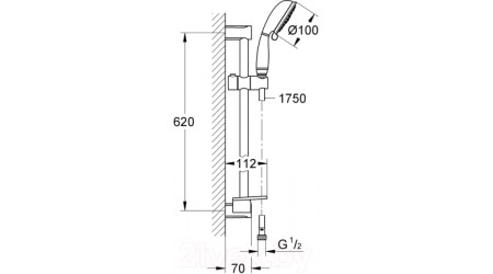 Душевой гарнитур GROHE Tempesta Rustic 27609001