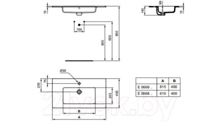 Умывальник Ideal Standard Tempo E066801