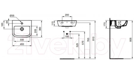 Умывальник Ideal Standard Tempo T056701
