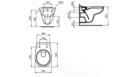 Унитаз подвесной с инсталляцией Ideal Standard Eurovit W660101