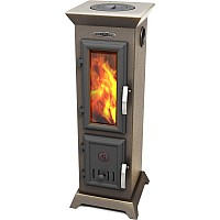 Печь отопительно-варочная ТМФ Статика Тетра Мини (черная бронза)