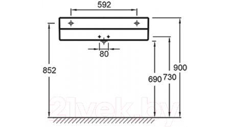 Умывальник Jacob Delafon Terrace 80x49 (EXD112-00)