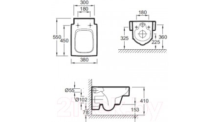 Унитаз подвесной Jacob Delafon Terrace EDA102-00