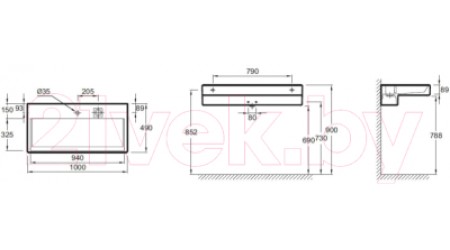 Умывальник Jacob Delafon Terrace EXC9112-00
