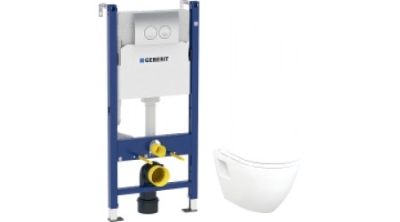 Унитаз подвесной с инсталляцией Creavit Terra TP325-51CB00E-0000 + KC2203.01.0000E + 458.124.21.1