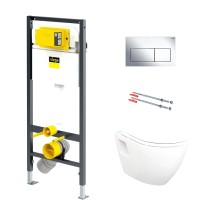 Унитаз подвесной с инсталляцией Creavit Terra TP325-51CB00E-0000 + KC2203.01.0000E + 792824