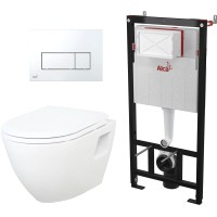 Унитаз подвесной с инсталляцией Creavit Terra TP325-51CB00E-0000 + KC2203.01.0000E + AM101/1120 + M571