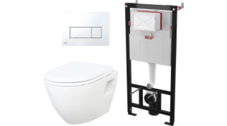 Унитаз подвесной с инсталляцией Creavit Terra TP325-51CB00E-0000 + KC2203.01.0000E + AM101/1120 + M571