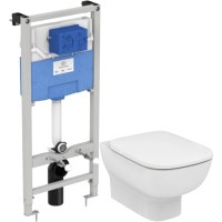 Унитаз подвесной с инсталляцией Ideal Standard TEsedra AquaBlade T386001 + T318101 + R020467 / T386401