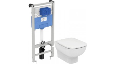Унитаз подвесной с инсталляцией Ideal Standard TEsedra AquaBlade T386001 + T318101 + R020467 / T386401