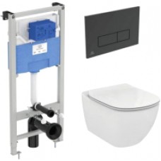 Унитаз подвесной с инсталляцией Ideal Standard Tesi Aquablade Oleas M2 S0079R0121A6