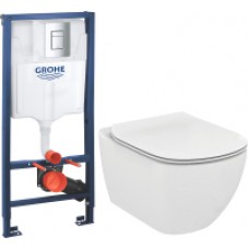 Унитаз подвесной с инсталляцией Ideal Standard Tesi T007901 + T352701 + 38772001