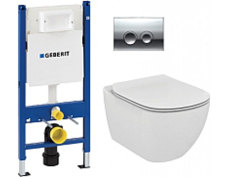 Унитаз подвесной с инсталляцией Ideal Standard Tesi T007901 + T352701 + 458.124.21.1