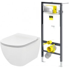 Унитаз подвесной с инсталляцией Ideal Standard Tesi T007901 + T352701 + 792824