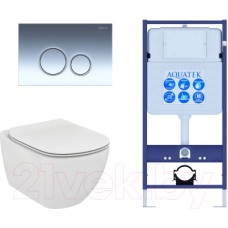 Унитаз подвесной с инсталляцией Ideal Standard Tesi T007901 + T352701 + KDI-0000018 + INS-0000012
