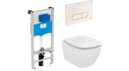 Унитаз подвесной с инсталляцией Ideal Standard Tesi T007901 + T352701 + R020467 + R0115AA / R030501