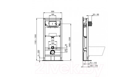 Унитаз подвесной с инсталляцией Ideal Standard Strada II T359601 + R0309AA / P387001