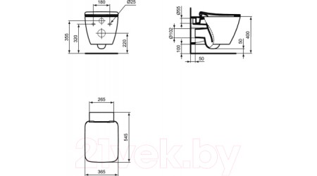 Унитаз подвесной с инсталляцией Ideal Standard Strada II T359601 + R0309AA / P387001