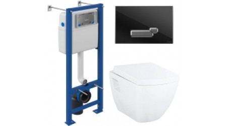 Унитаз подвесной с инсталляцией Creavit Tetra TP326-11CB00E-0000 (KC2103.01.0000E + S-IN-MZ-VECTOR + P-BU-ACT/Blg/Gl)