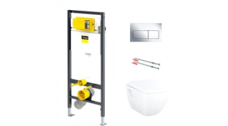 Унитаз подвесной с инсталляцией Creavit Tetra TP326-11CB00E-0000 + KC2103.01.0000E + 792824