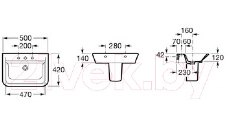 Умывальник Roca The Gap A327476000 + А337470000