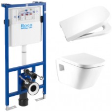 Унитаз подвесной с инсталляцией Roca The Gap A346477000 + А801470004 + 890090020