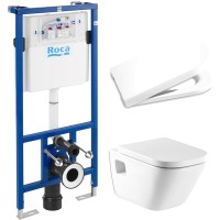 Унитаз подвесной с инсталляцией Roca The Gap A346477000 + А801472004 + 890090020